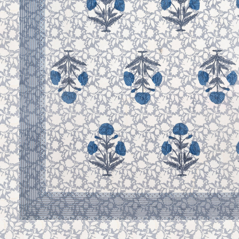 Mahanadi 310 TC Cotton Bed Sheet with 2 Pillow Covers - Printed - Clover Home Furnishings