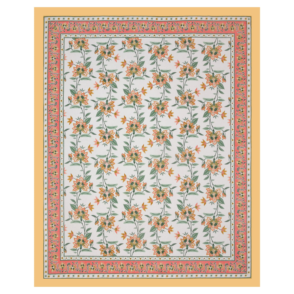 Mahanadi 310 TC Cotton Bed Sheet with 2 Pillow Covers - Printed - Clover Home Furnishings