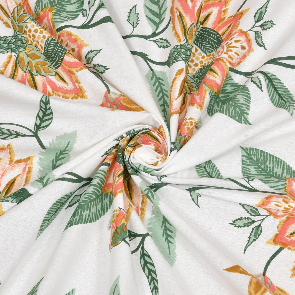 Mahanadi 310 TC Cotton Bed Sheet with 2 Pillow Covers - Printed - Clover Home Furnishings