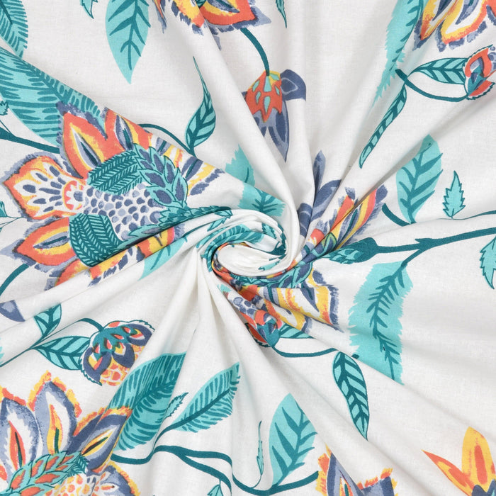 Mahanadi 310 TC Cotton Bed Sheet with 2 Pillow Covers - Printed - Clover Home Furnishings