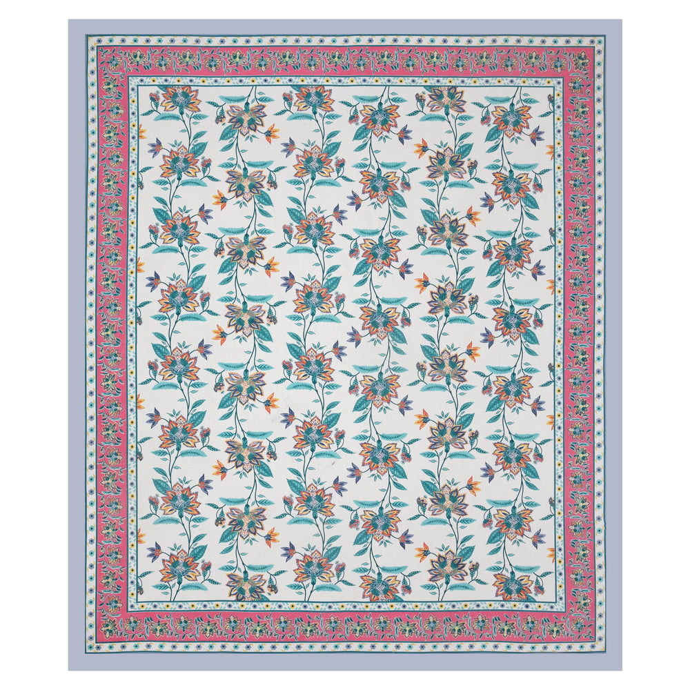 Mahanadi 310 TC Cotton Bed Sheet with 2 Pillow Covers - Printed - Clover Home Furnishings