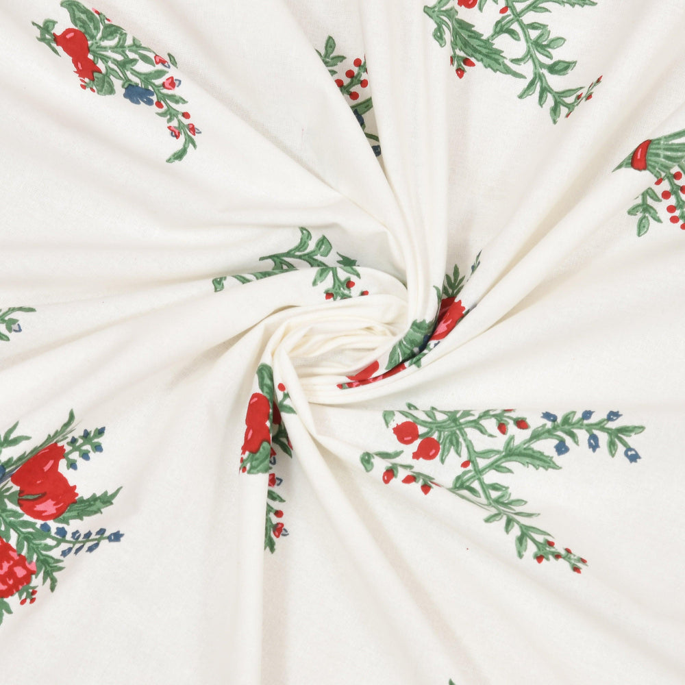 Mahanadi 310 TC Cotton Bed Sheet with 2 Pillow Covers - Printed - Clover Home Furnishings