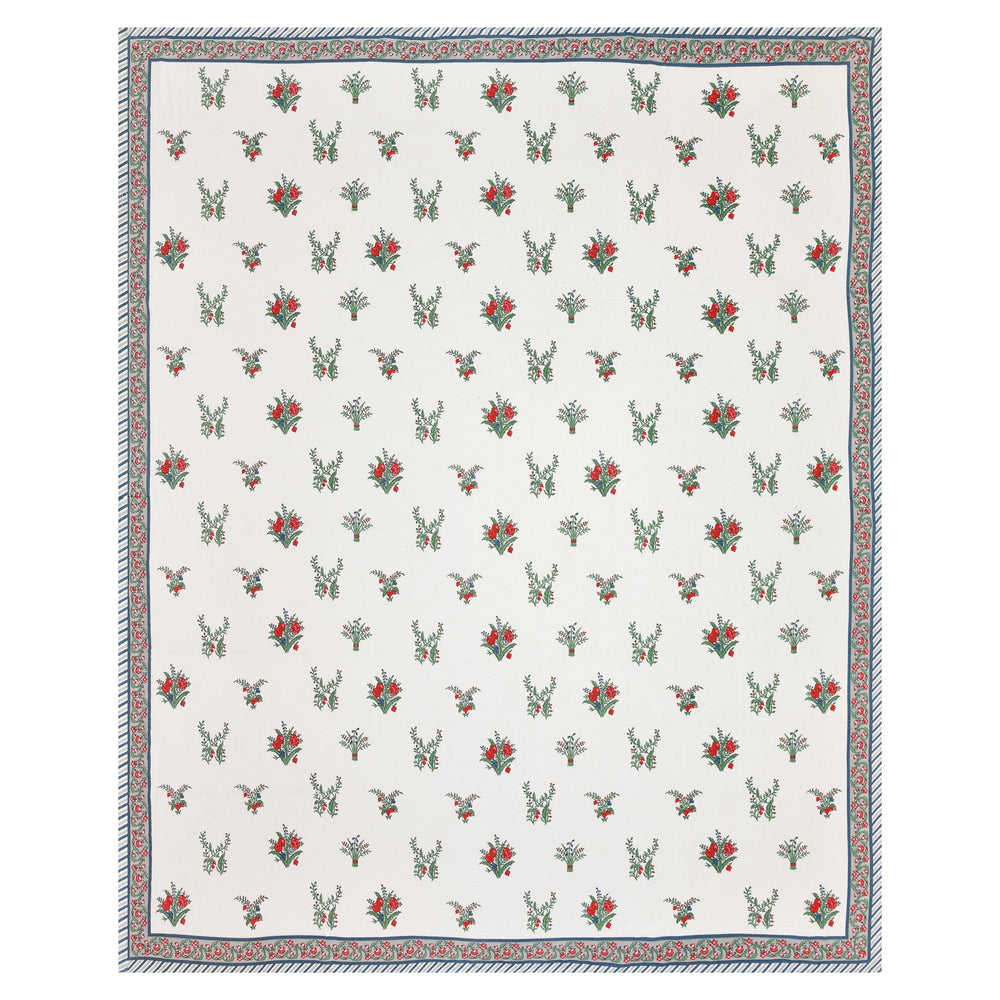 Mahanadi 310 TC Cotton Bed Sheet with 2 Pillow Covers - Printed - Clover Home Furnishings