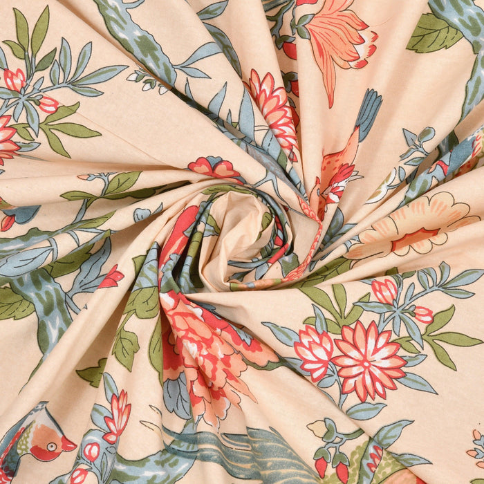 Mahanadi 310 TC Cotton Bed Sheet with 2 Pillow Covers - Printed - Clover Home Furnishings