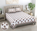 Mahanadi 310 TC Cotton Bed Sheet with 2 Pillow Covers - Printed - Clover Home Furnishings