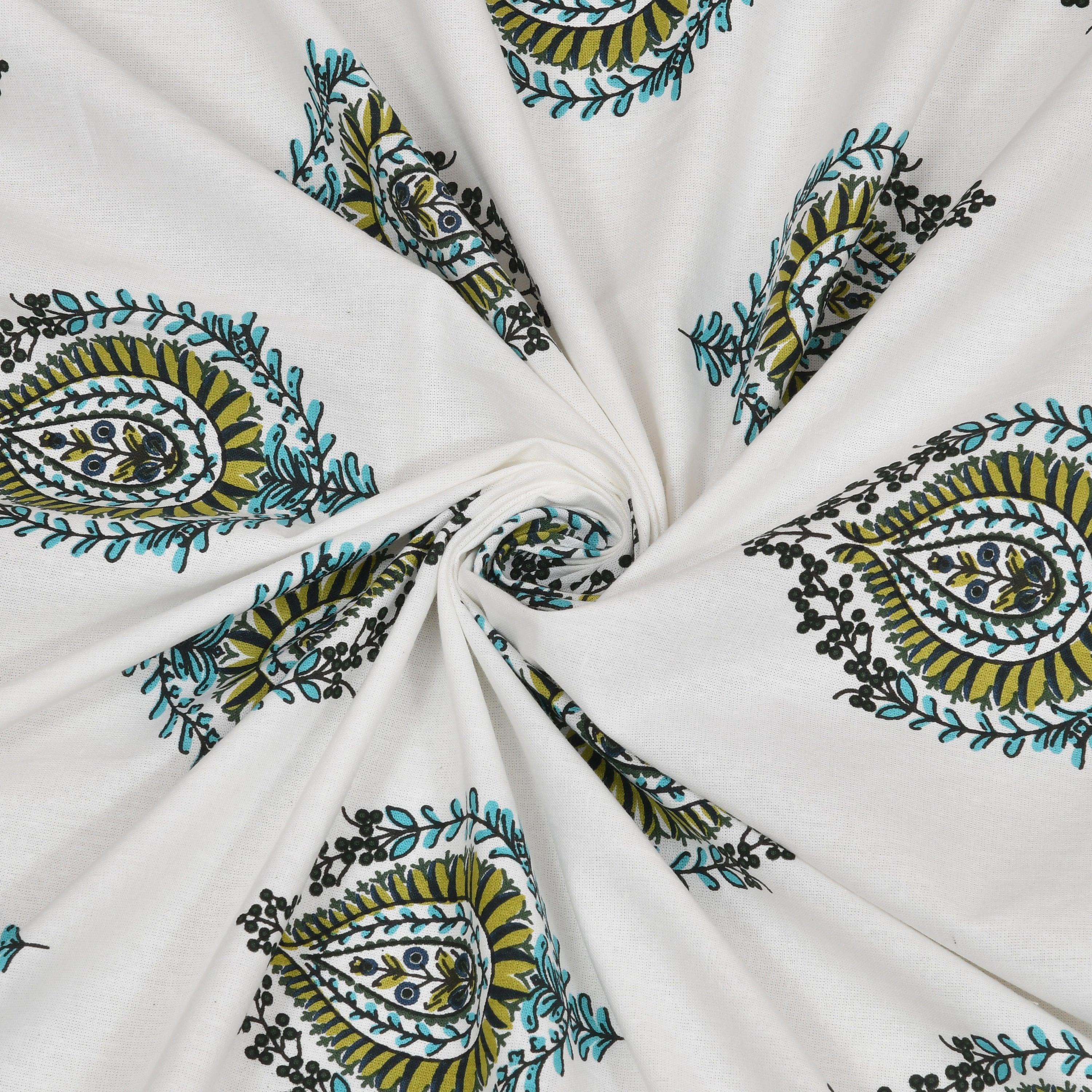 Mahanadi 310 TC Cotton Bed Sheet with 2 Pillow Covers - Printed - Clover Home Furnishings