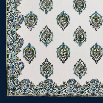 Mahanadi 310 TC Cotton Bed Sheet with 2 Pillow Covers - Printed - Clover Home Furnishings