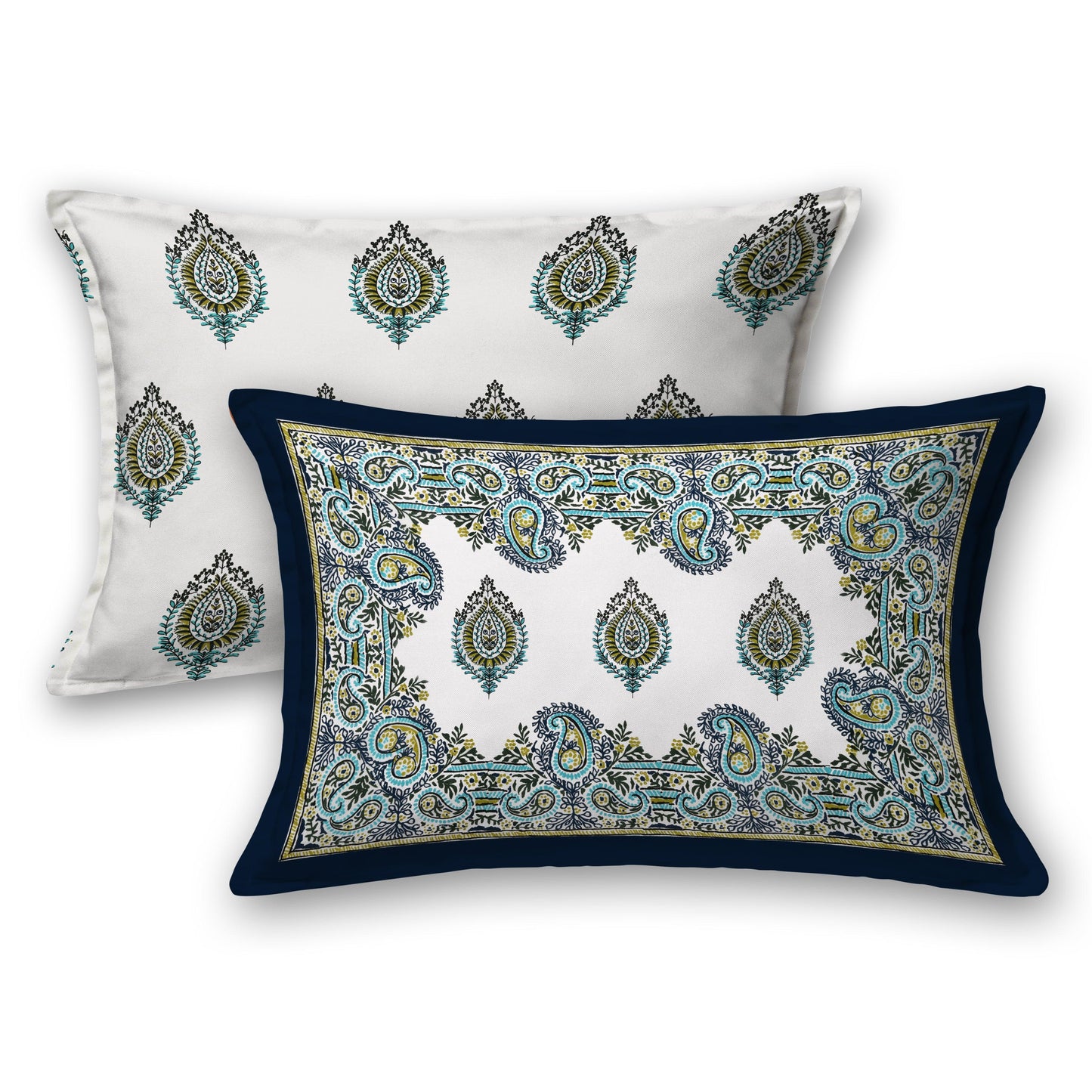 Mahanadi 310 TC Cotton Bed Sheet with 2 Pillow Covers - Printed - Clover Home Furnishings