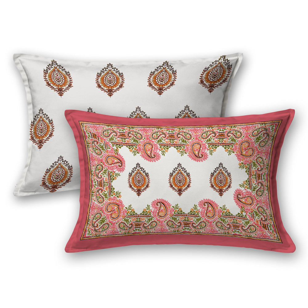 Mahanadi 310 TC Cotton Bed Sheet with 2 Pillow Covers - Printed - Clover Home Furnishings