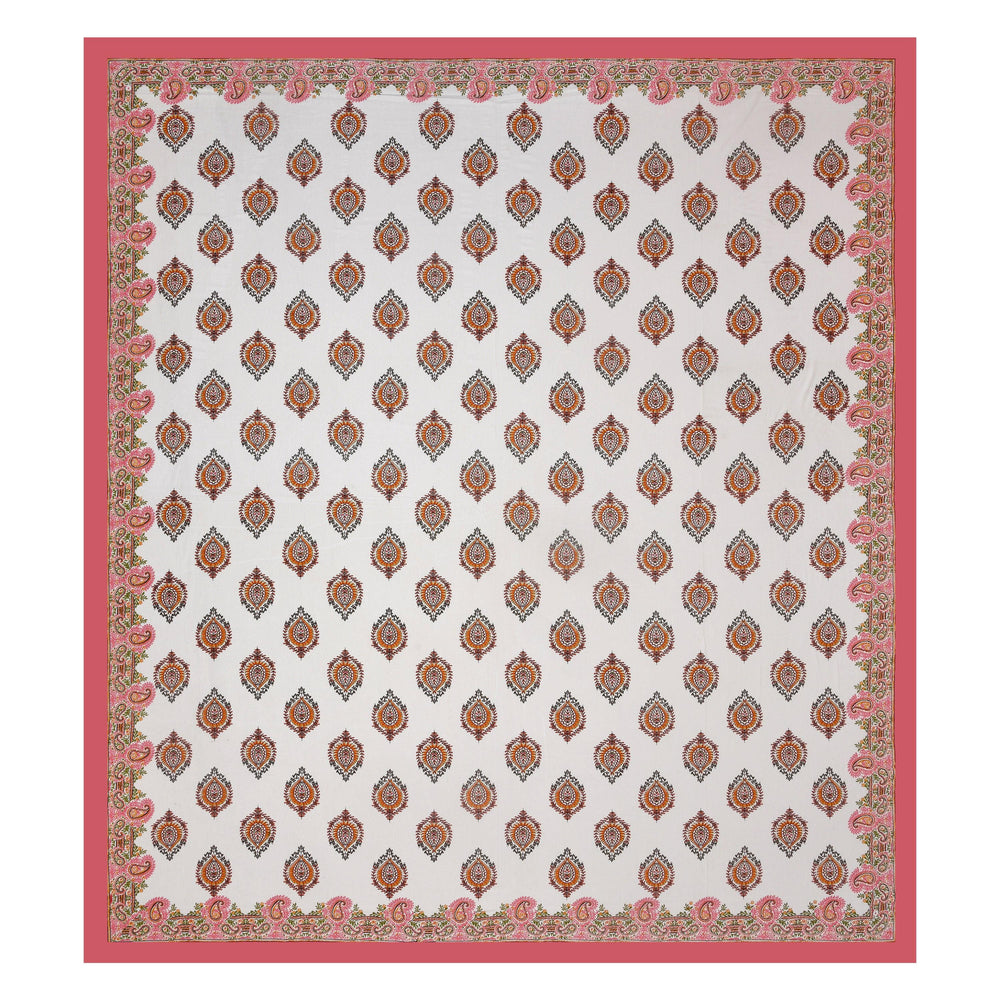 Mahanadi 310 TC Cotton Bed Sheet with 2 Pillow Covers - Printed - Clover Home Furnishings
