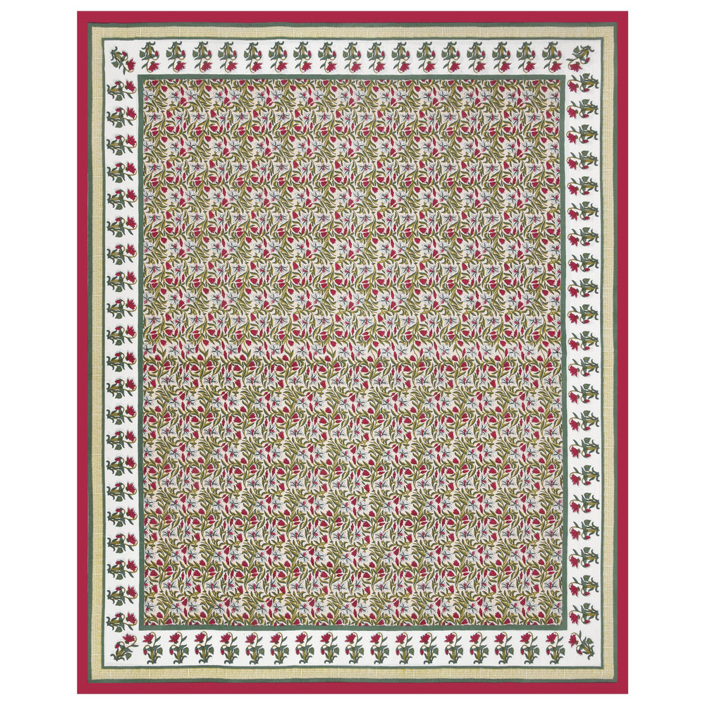 Mahanadi 310 TC Cotton Bed Sheet with 2 Pillow Covers - Printed - Clover Home Furnishings
