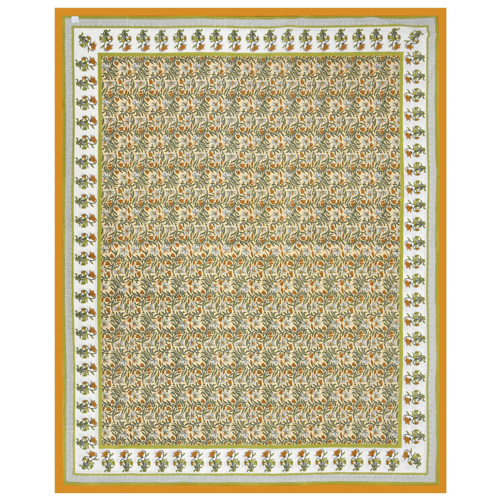 Mahanadi 310 TC Cotton Bed Sheet with 2 Pillow Covers - Printed - Clover Home Furnishings