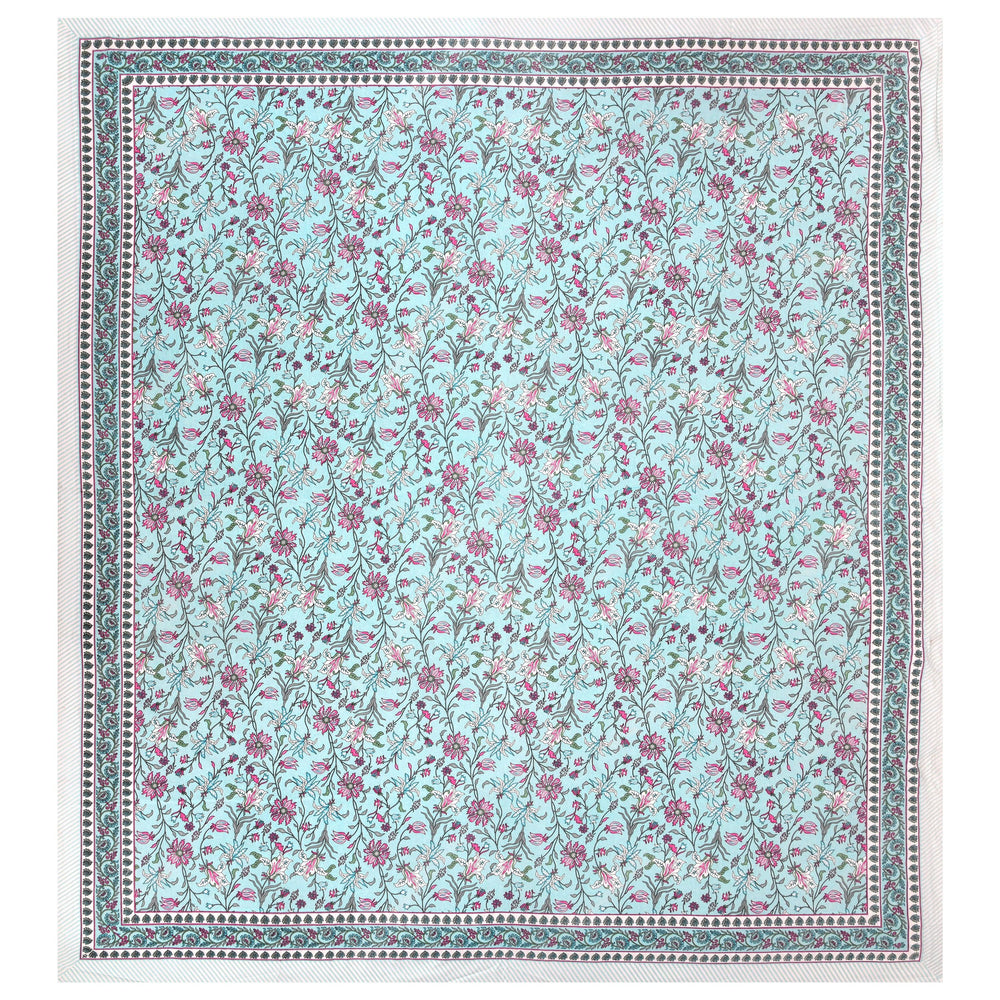 Mahanadi 310 TC Cotton Bed Sheet with 2 Pillow Covers - Printed - Clover Home Furnishings