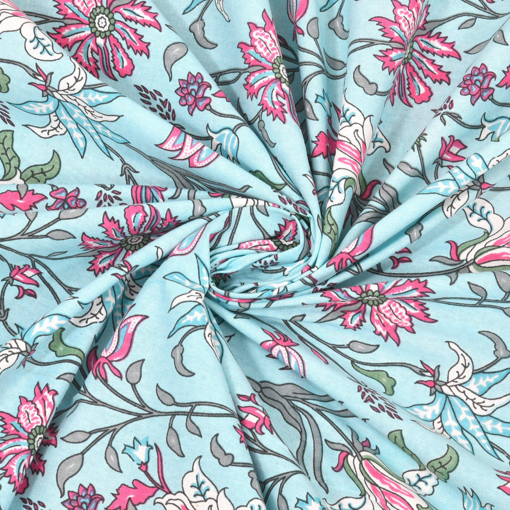 Mahanadi 310 TC Cotton Bed Sheet with 2 Pillow Covers - Printed - Clover Home Furnishings