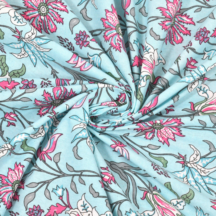 Mahanadi 310 TC Cotton Bed Sheet with 2 Pillow Covers - Printed - Clover Home Furnishings