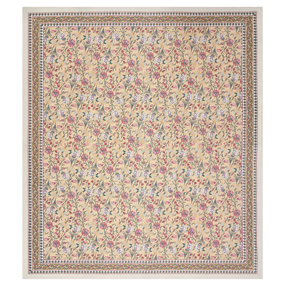 Mahanadi 310 TC Cotton Bed Sheet with 2 Pillow Covers - Printed - Clover Home Furnishings