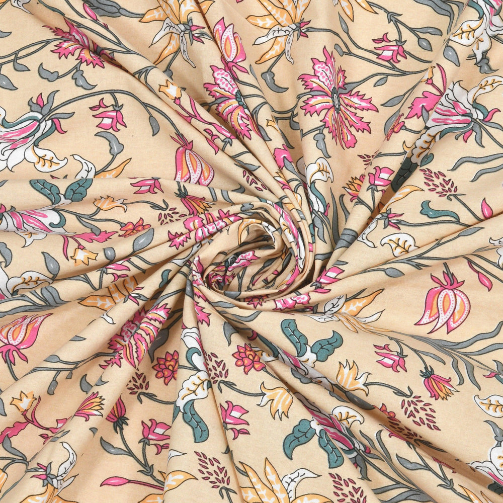Mahanadi 310 TC Cotton Bed Sheet with 2 Pillow Covers - Printed - Clover Home Furnishings