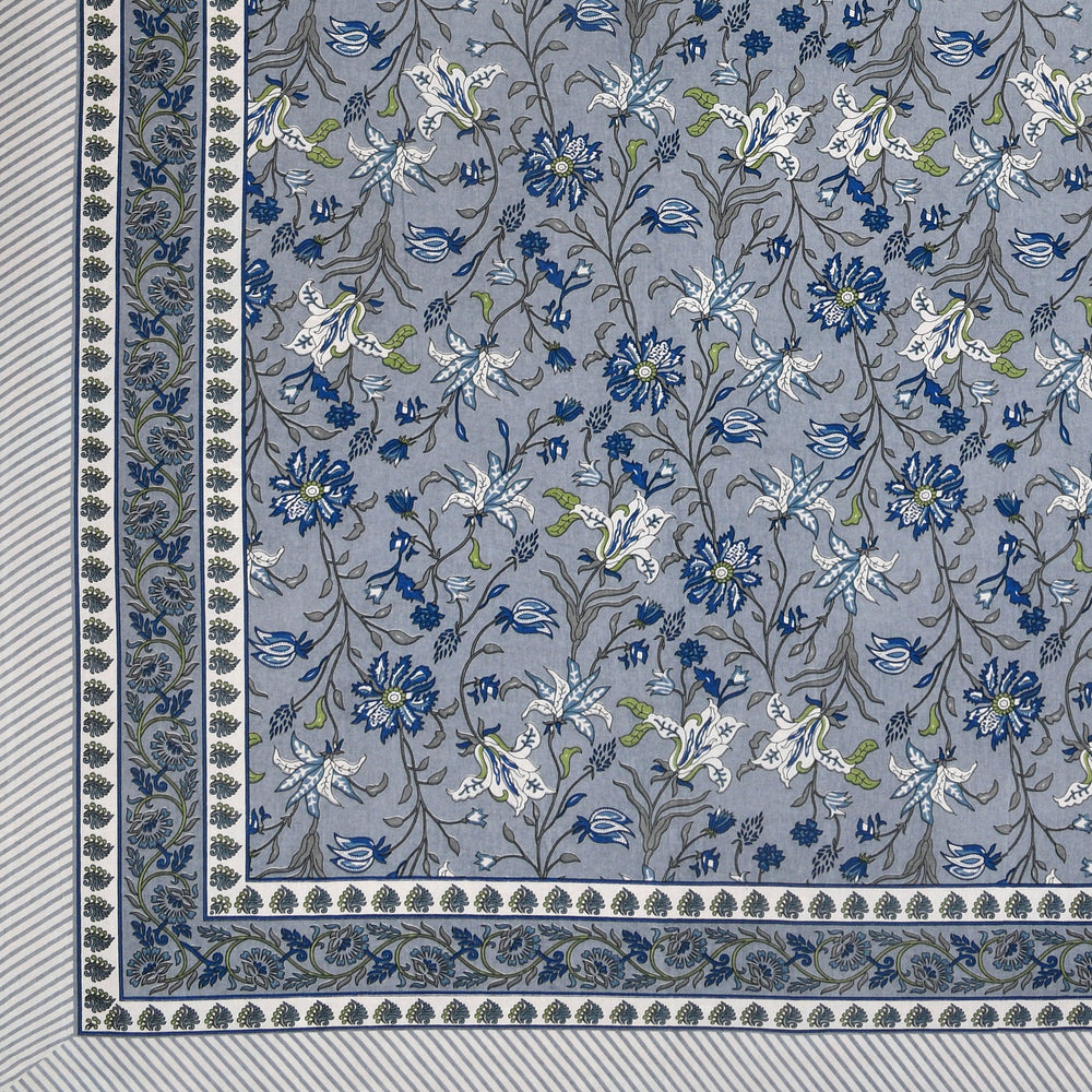 Mahanadi 310 TC Cotton Bed Sheet with 2 Pillow Covers - Printed - Clover Home Furnishings