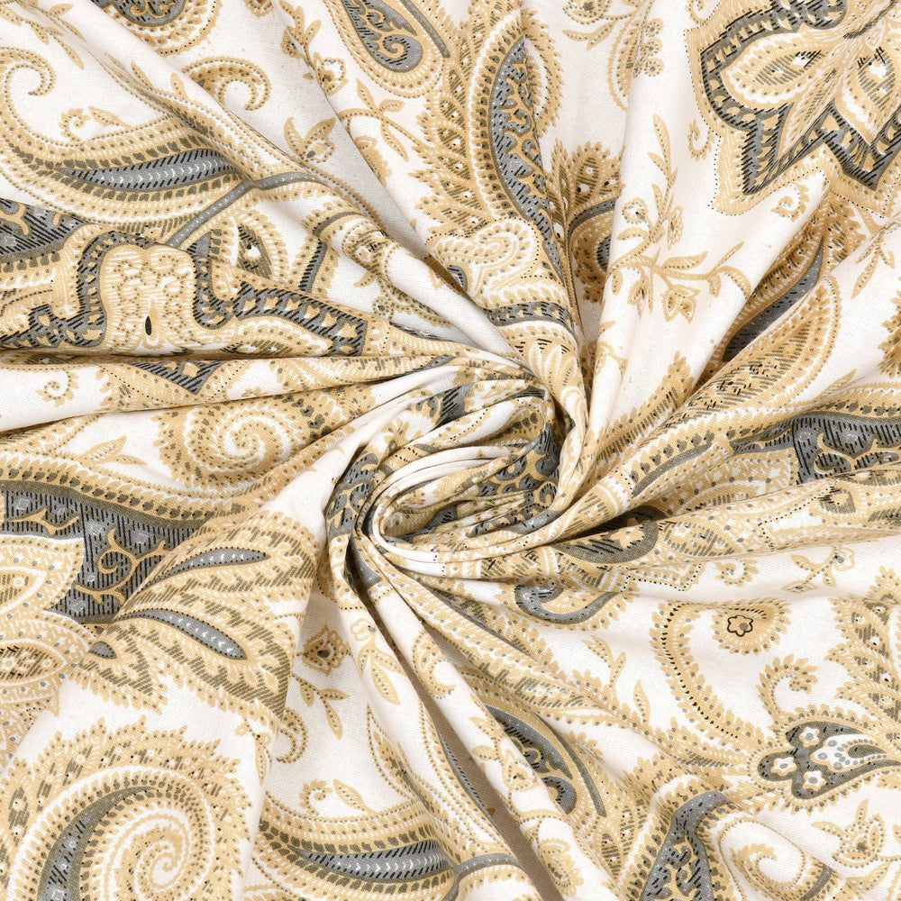 Mahanadi 310 TC Cotton Bed Sheet with 2 Pillow Covers - Printed - Clover Home Furnishings