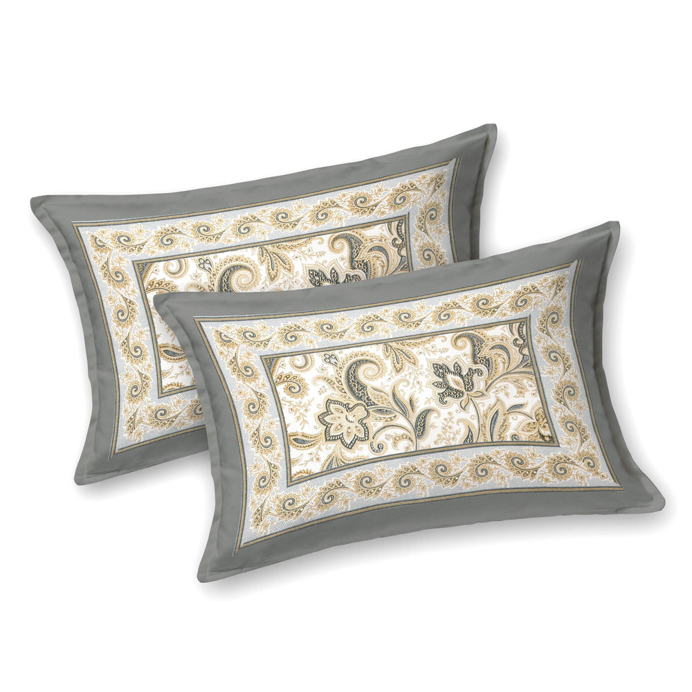 Mahanadi 310 TC Cotton Bed Sheet with 2 Pillow Covers - Printed - Clover Home Furnishings