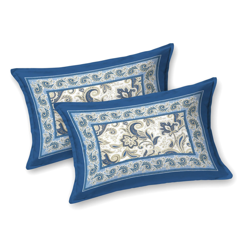 Mahanadi 310 TC Cotton Bed Sheet with 2 Pillow Covers - Printed - Clover Home Furnishings