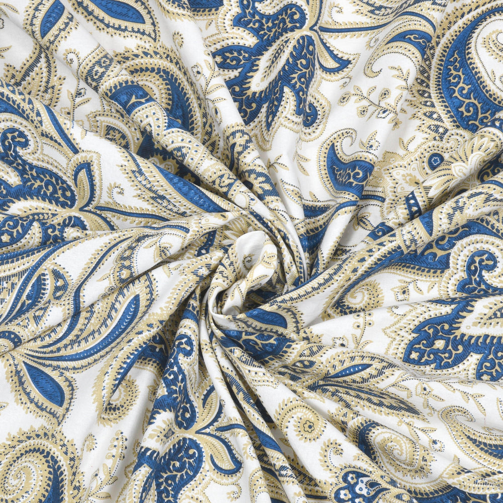 Mahanadi 310 TC Cotton Bed Sheet with 2 Pillow Covers - Printed - Clover Home Furnishings