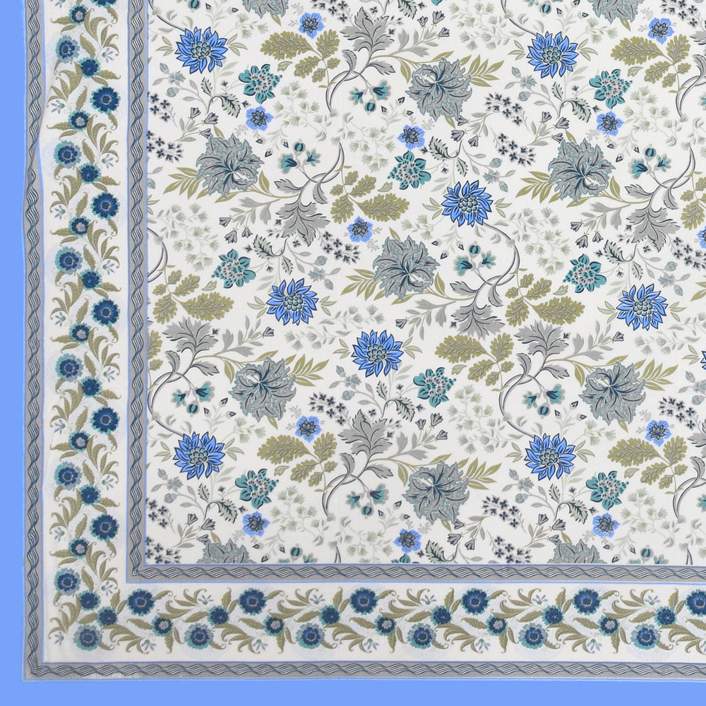 Mahanadi 310 TC Cotton Bed Sheet with 2 Pillow Covers - Printed - Clover Home Furnishings