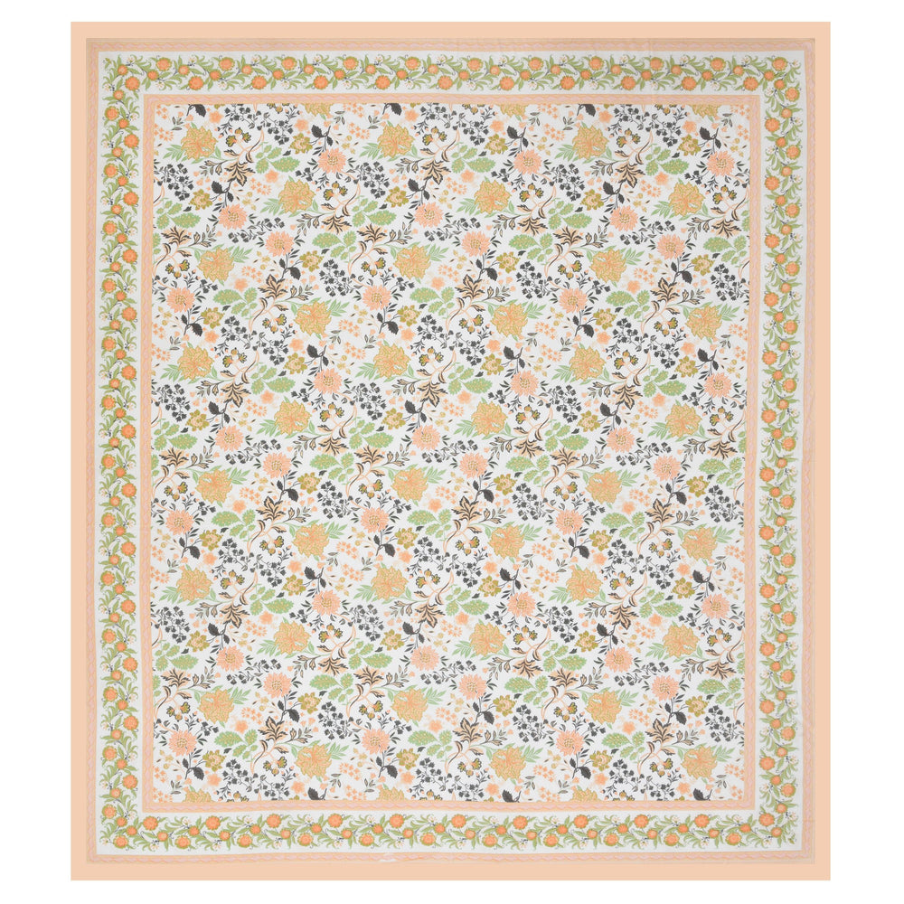 Mahanadi 310 TC Cotton Bed Sheet with 2 Pillow Covers - Printed - Clover Home Furnishings