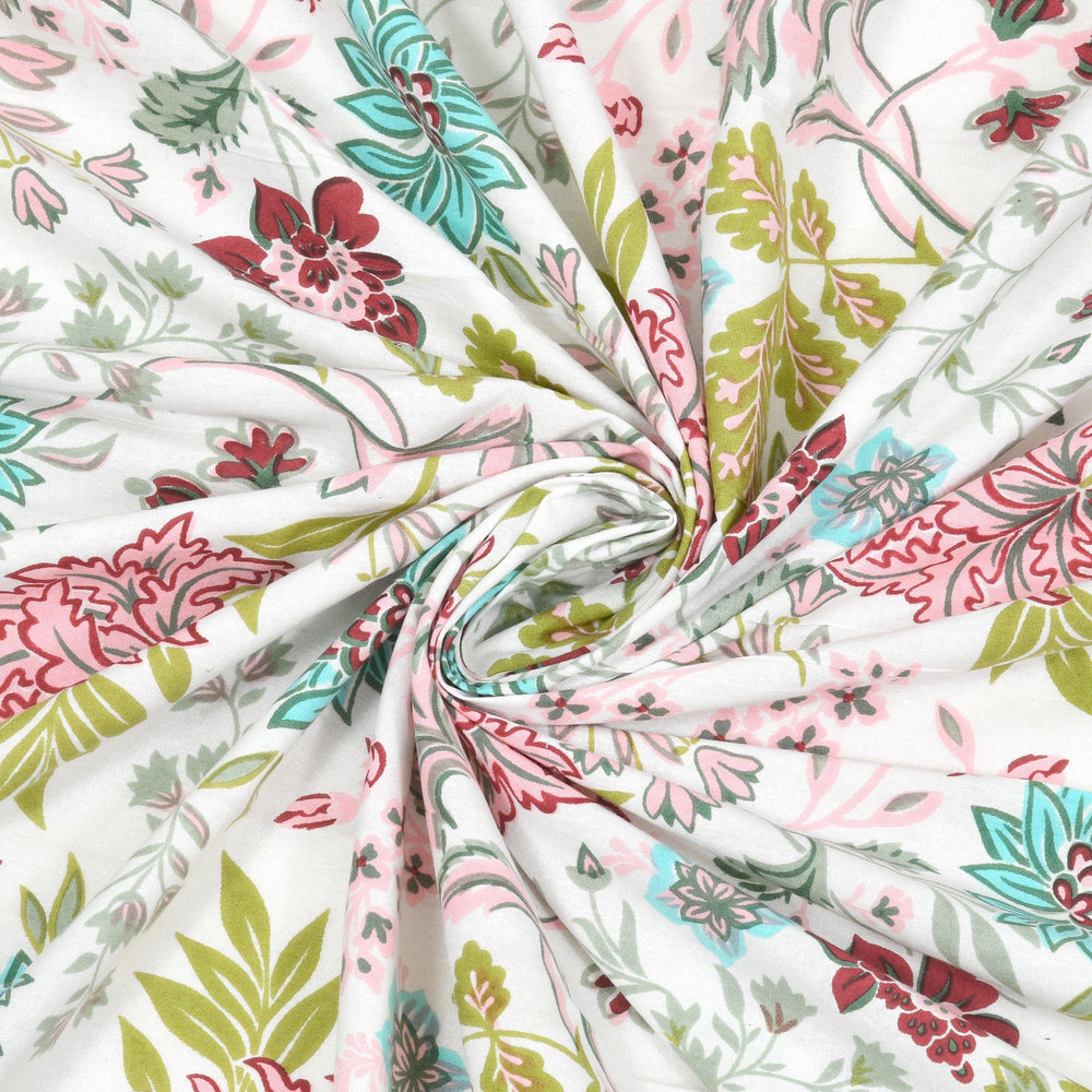Mahanadi 310 TC Cotton Bed Sheet with 2 Pillow Covers - Printed - Clover Home Furnishings
