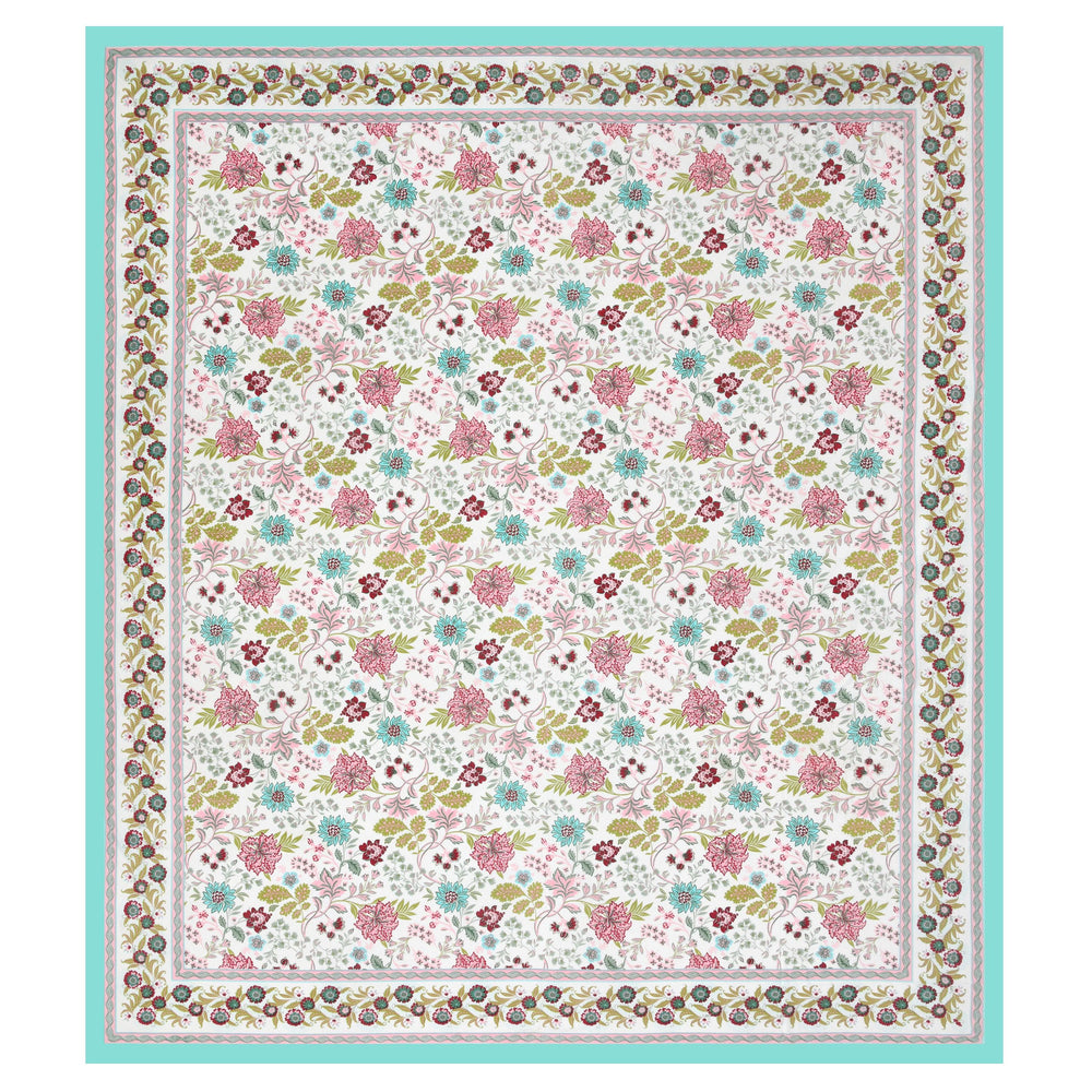 Mahanadi 310 TC Cotton Bed Sheet with 2 Pillow Covers - Printed - Clover Home Furnishings