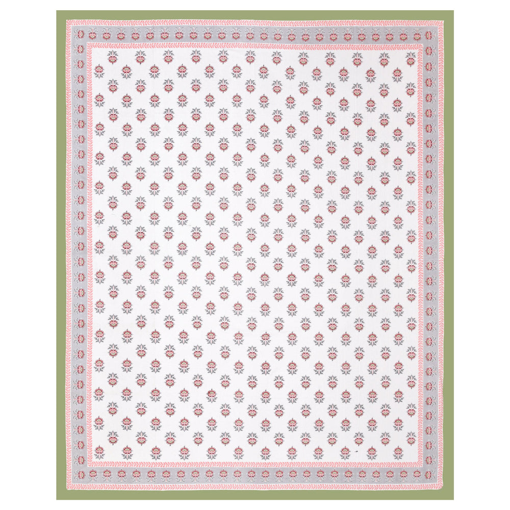 Mahanadi 310 TC Cotton Bed Sheet with 2 Pillow Covers - Printed - Clover Home Furnishings