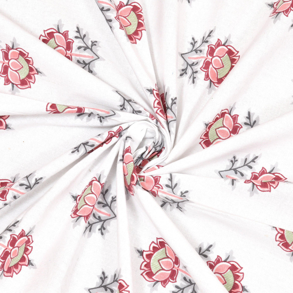 Mahanadi 310 TC Cotton Bed Sheet with 2 Pillow Covers - Printed - Clover Home Furnishings