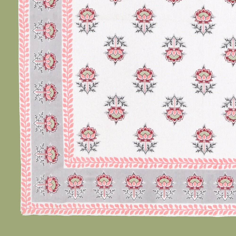 Mahanadi 310 TC Cotton Bed Sheet with 2 Pillow Covers - Printed - Clover Home Furnishings