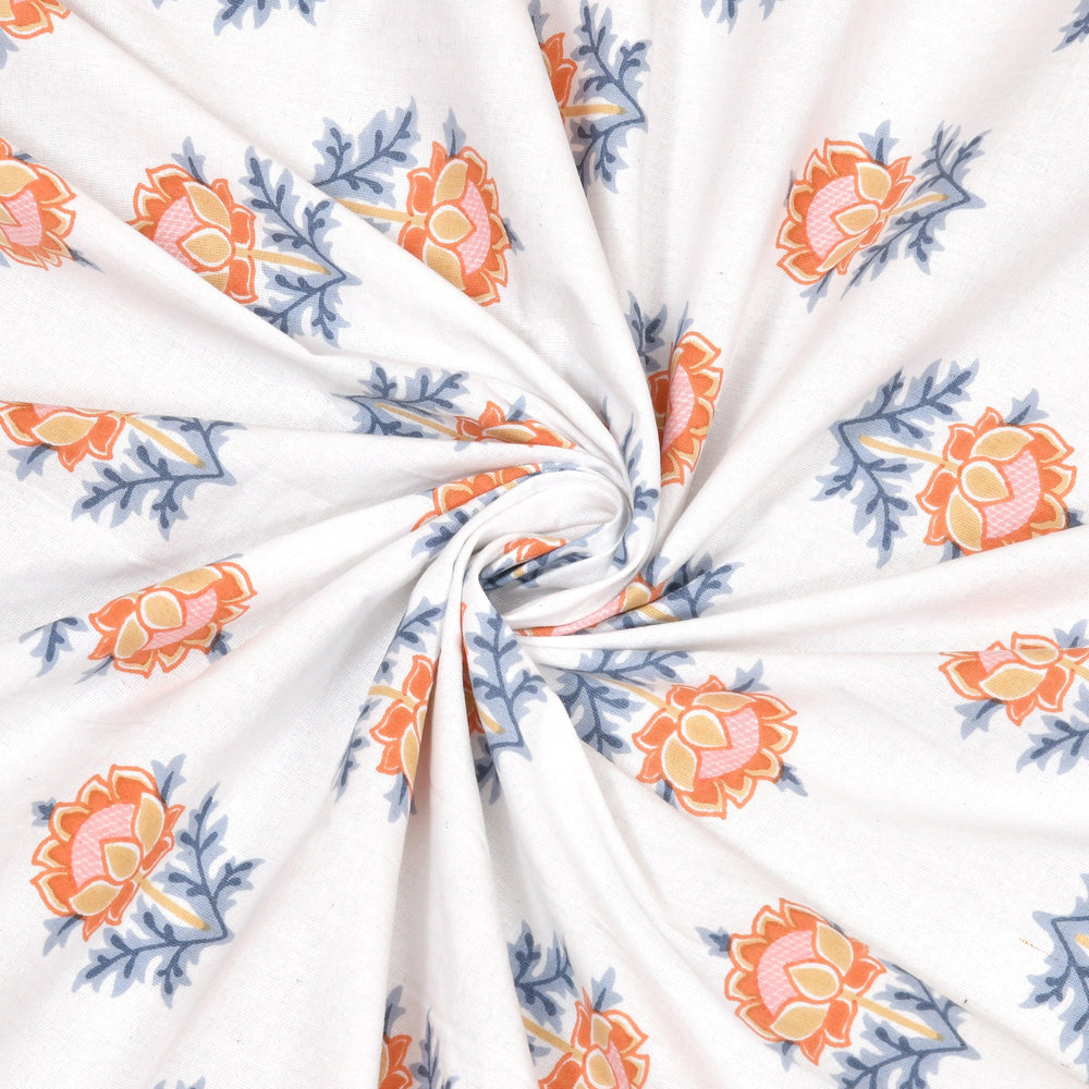 Mahanadi 310 TC Cotton Bed Sheet with 2 Pillow Covers - Printed - Clover Home Furnishings