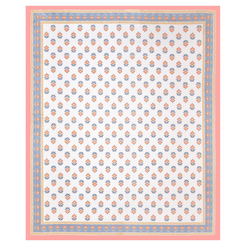 Mahanadi 310 TC Cotton Bed Sheet with 2 Pillow Covers - Printed - Clover Home Furnishings