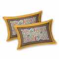 Mahanadi 310 TC Cotton Bed Sheet with 2 Pillow Covers - Printed - Clover Home Furnishings