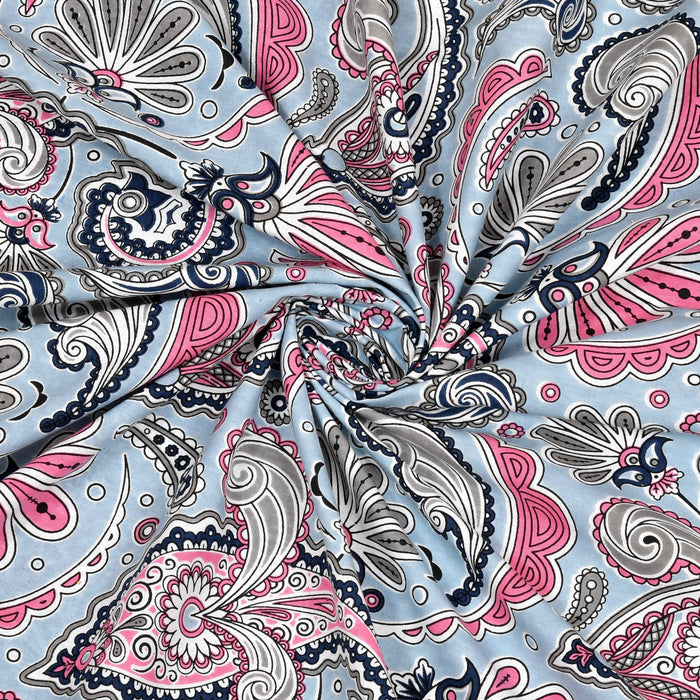 Mahanadi 310 TC Cotton Bed Sheet with 2 Pillow Covers - Printed - Clover Home Furnishings