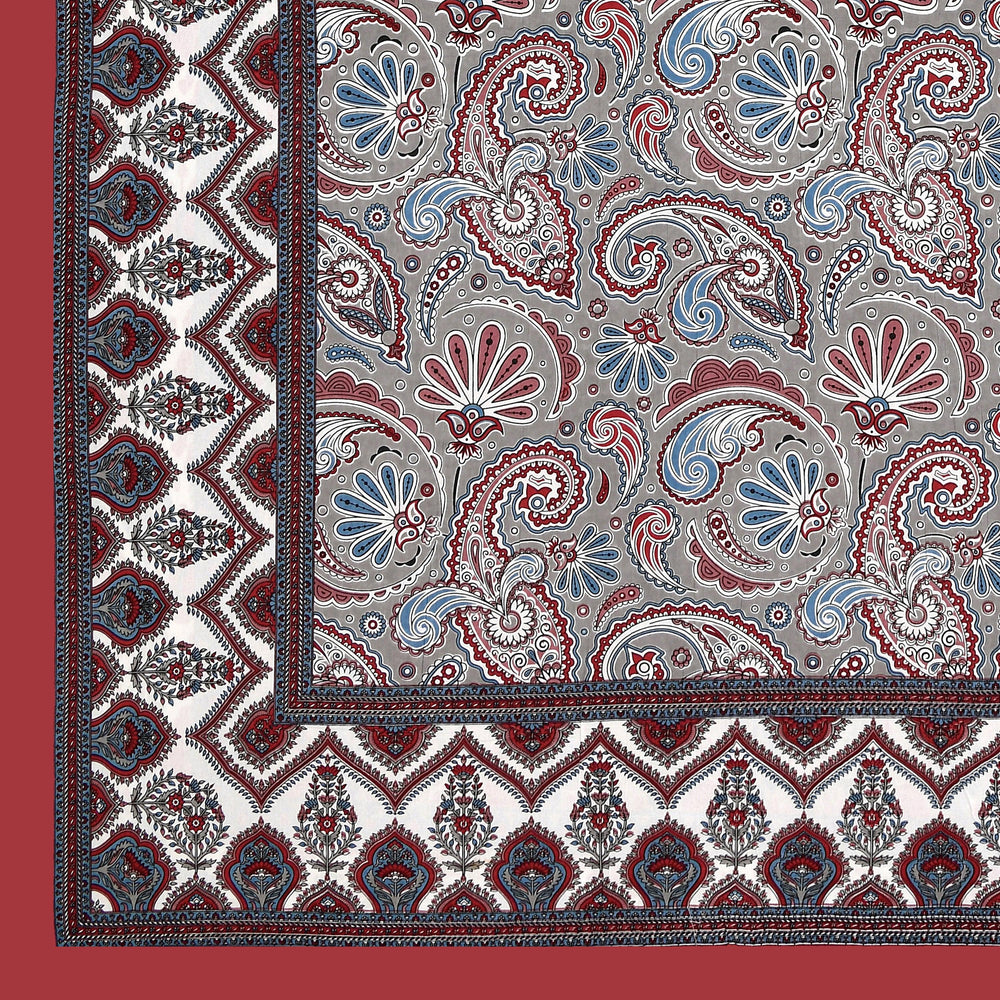 Mahanadi 310 TC Cotton Bed Sheet with 2 Pillow Covers - Printed - Clover Home Furnishings