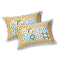 Mahanadi 310 TC Cotton Bed Sheet with 2 Pillow Covers - Printed - Clover Home Furnishings