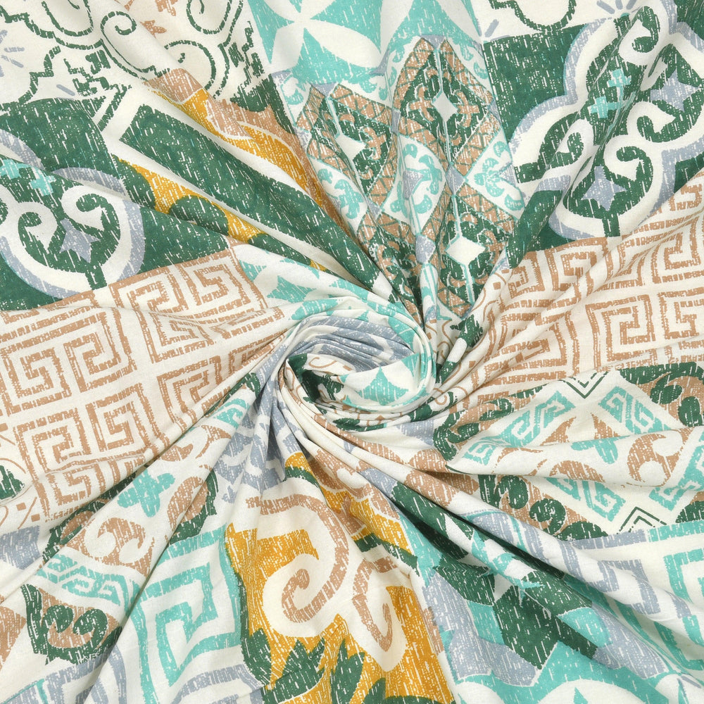 Mahanadi 310 TC Cotton Bed Sheet with 2 Pillow Covers - Printed - Clover Home Furnishings