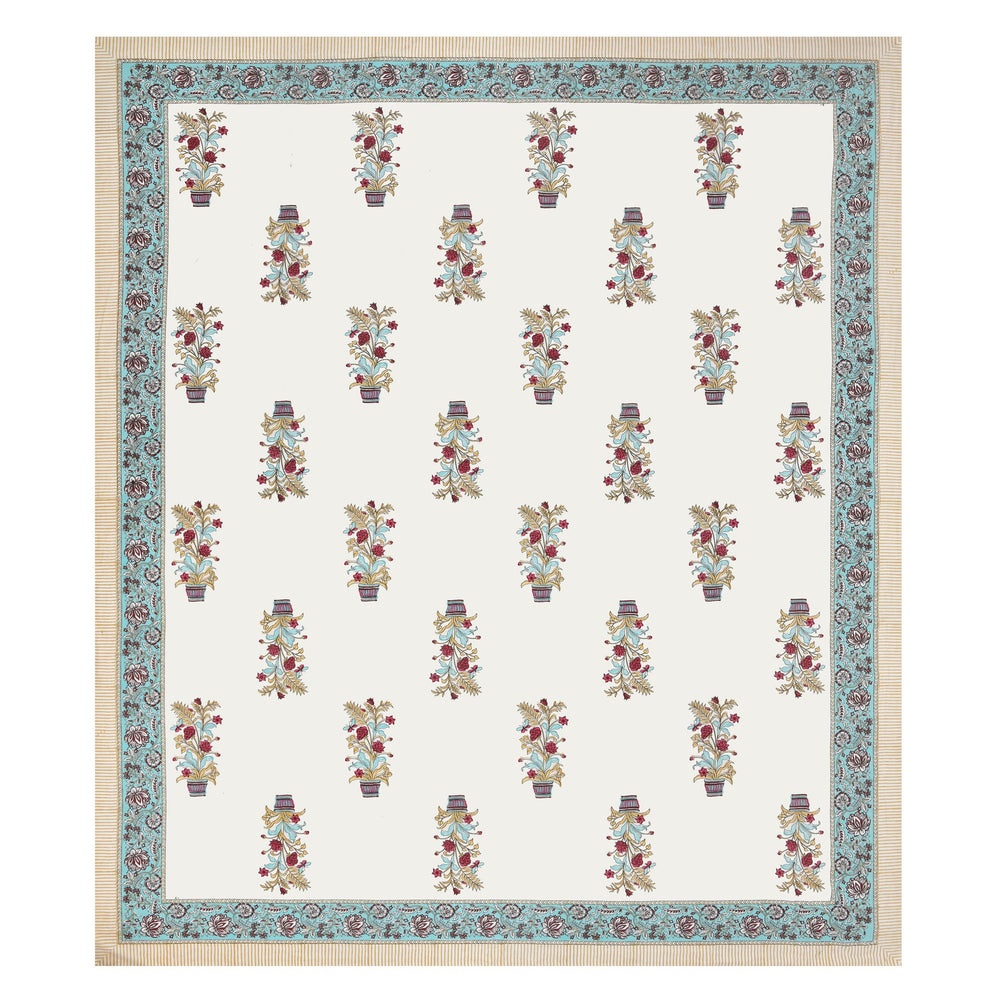 Mahanadi 310 TC Cotton Bed Sheet with 2 Pillow Covers - Printed - Clover Home Furnishings