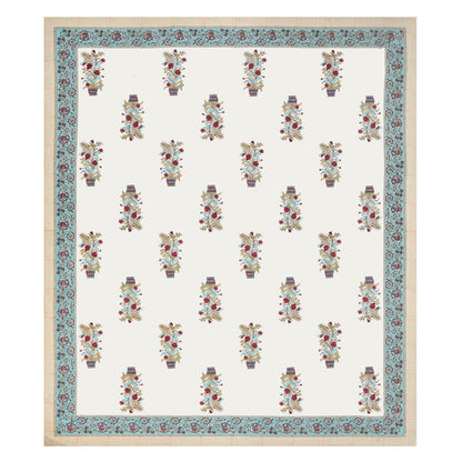 Mahanadi 310 TC Cotton Bed Sheet with 2 Pillow Covers - Printed - Clover Home Furnishings