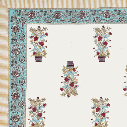 Mahanadi 310 TC Cotton Bed Sheet with 2 Pillow Covers - Printed - Clover Home Furnishings