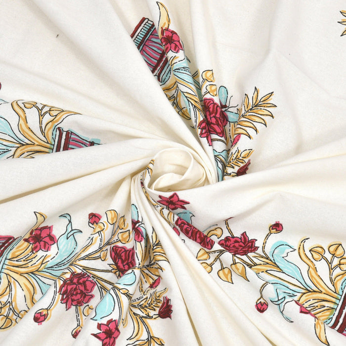 Mahanadi 310 TC Cotton Bed Sheet with 2 Pillow Covers - Printed - Clover Home Furnishings