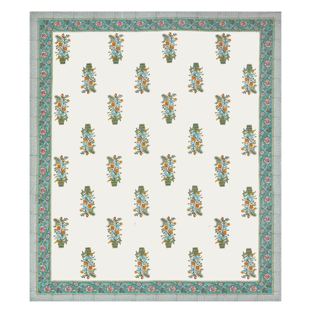 Mahanadi 310 TC Cotton Bed Sheet with 2 Pillow Covers - Printed - Clover Home Furnishings