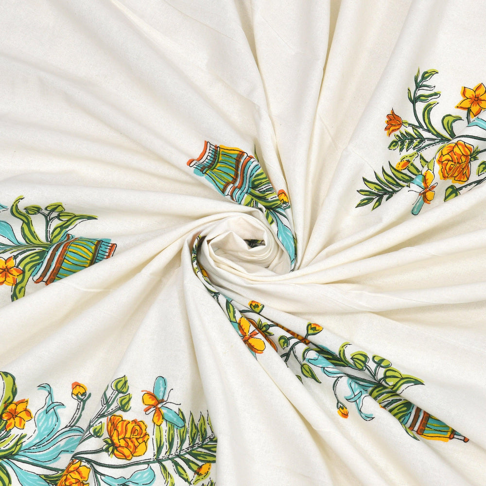 Mahanadi 310 TC Cotton Bed Sheet with 2 Pillow Covers - Printed - Clover Home Furnishings