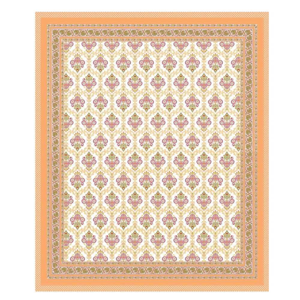 Mahanadi 310 TC Cotton Bed Sheet with 2 Pillow Covers - Printed - Clover Home Furnishings