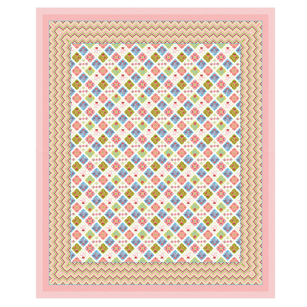 Mahanadi 310 TC Cotton Bed Sheet with 2 Pillow Covers - Printed - Clover Home Furnishings