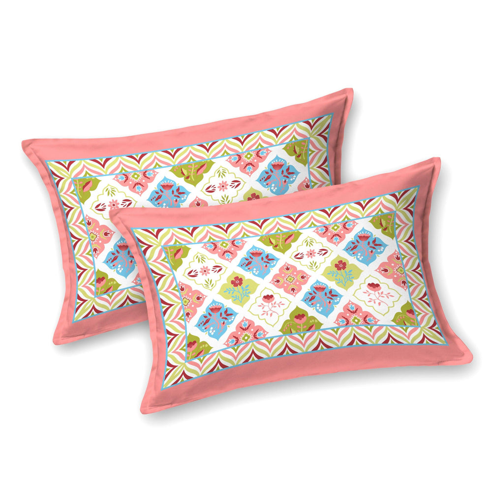 Mahanadi 310 TC Cotton Bed Sheet with 2 Pillow Covers - Printed - Clover Home Furnishings