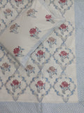 BS186: Block Print S. King Double Bed Sheets